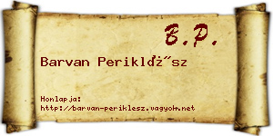 Barvan Periklész névjegykártya